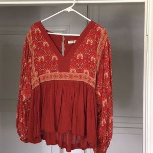 Red boho top